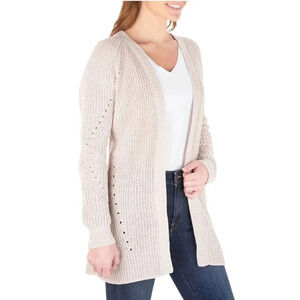 Womens Member’s Mark Beige Cream Chenille Cardigan Size Large SOFT!